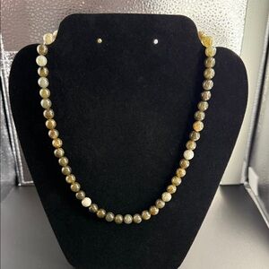 Natural Olive Green Beaded Necklace - Women Jewelry